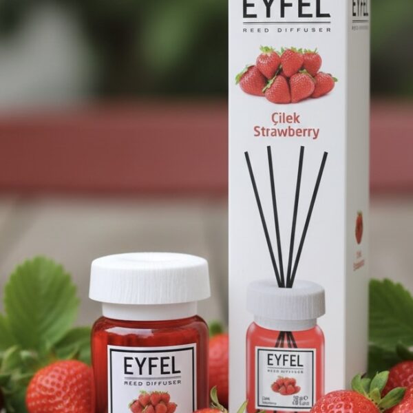 Dyfuzor zapachowy z patyczkami - Eyfel - truskawka.